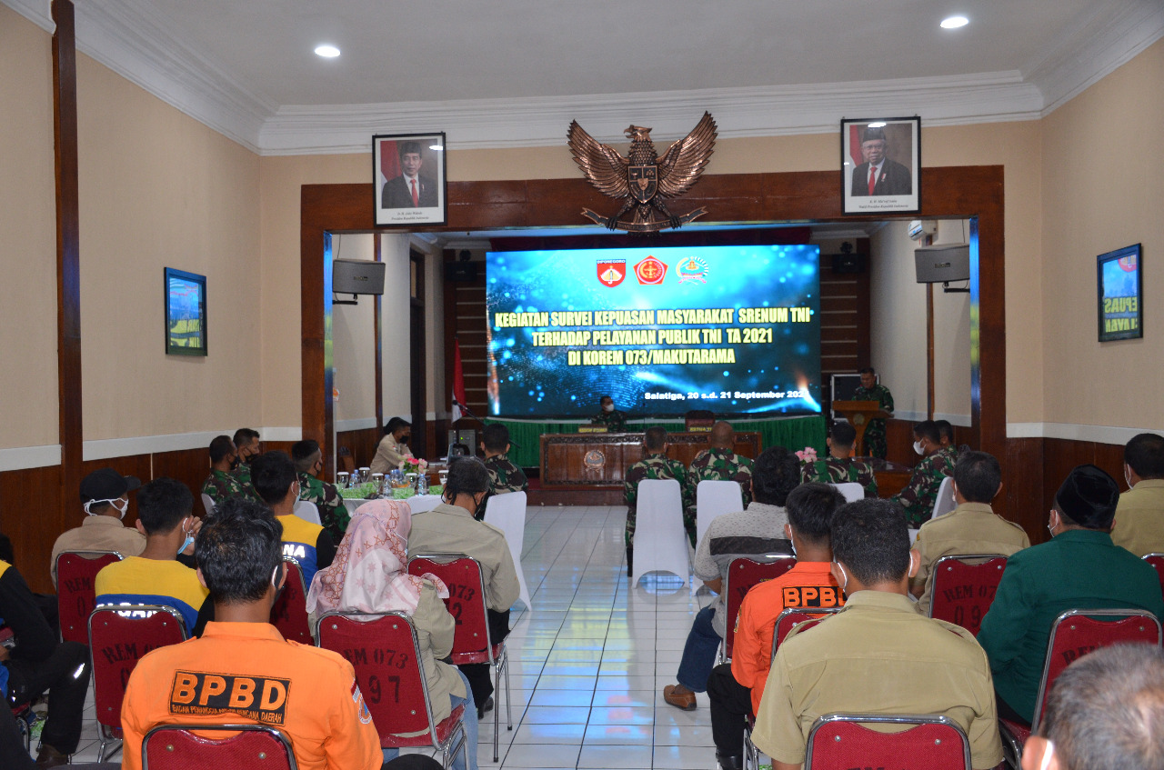 Tim Srenum TNI Laksanakan Survei Kepuasan Masyarakat atas pelayanan Publik TNI TA 2021